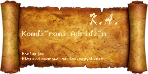 Komáromi Adrián névjegykártya